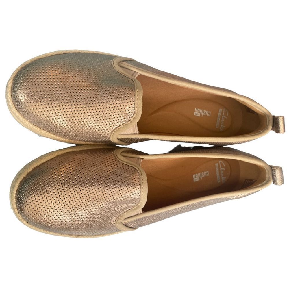 Clarks Azella pewter size 8.5 slip on espardrilles